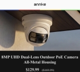 Annke 8MP UHD Dual-Lens Outdoor PoE Camera All-Metal Housing